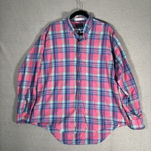 Vintage Joseph Benjamin Collection Plaid Shirt Men’s Size XL Pink Blue